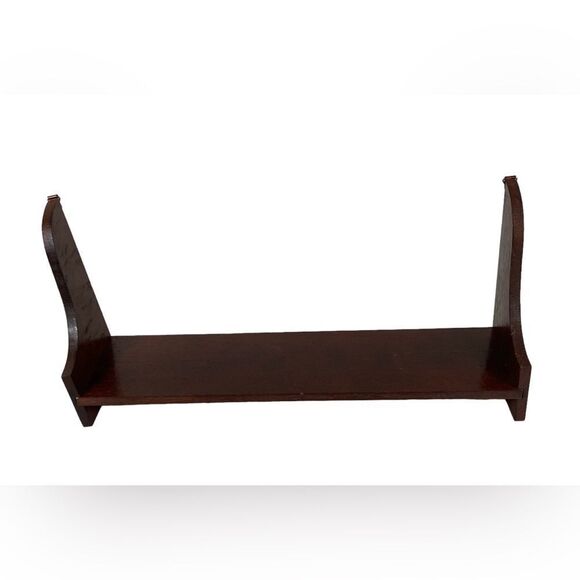 Wooden Display Shelf 15” Across Scroll Design Wood Finish Grannycore Cottagecore - Picture 4 of 9